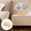 Unique Bargains Detachable Folding Fan Style Fan Display Stand Wood Color 1 Pc - 4 of 4