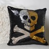 18"x18" Skull and Crossbones Halloween Square Throw Pillow Gold/Silver/Black - Lush Décor - 4 of 4