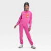 Girls' Bob Marley Oversized Fleece Hoodie - Pink - 4 of 4