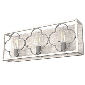 Hunter Fans 4.75" Gablecrest Wall Light Distressed White Finish - 3-Bulb Vanity for Elegant Farmhouse Style - 1 of 2