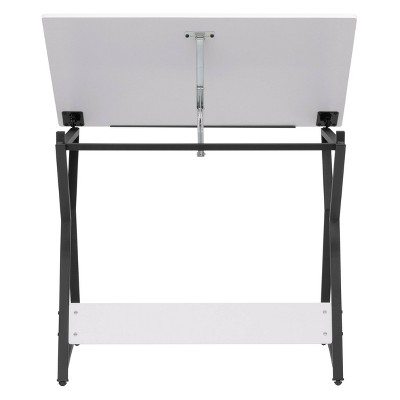 36" Wide Adjustable White and Black Craft Drawing Table
