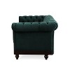 59" Chesterfield Velvet Loveseat with Tufted Buttons, Forest Green - 3 of 4