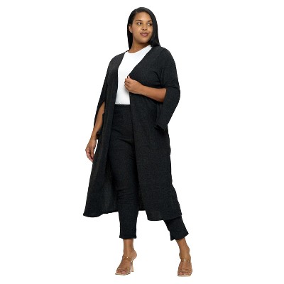 L I V D Women's Split Sleeve Cardigan and Pants Set