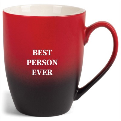 Elanze Designs 12 Ounce Ceramic Decorative Laser Engraved Giftable Novelty Tea Coffee Cup Mug Red and Black Best Person Ever