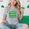 Simply Sage Market Women's Checkered Lucky Teacher Short Sleeve Graphic Tee - 2 of 3