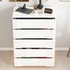FUFU&GAGA White Wood 5 Drawer Chest Bedroom Dresser With Light - 4 of 4
