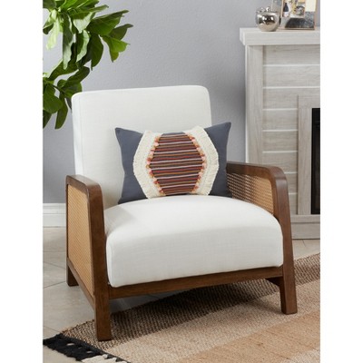 Fringe Lace Rectangular Throw Pillow with Down Filling