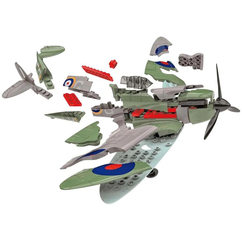 Skill 1 Model Kit D-Day Spitfire Snap Together Painted Plastic Model Airplane Kit by Airfix Quickbuild, 4 of 7