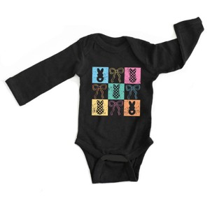 The Juniper Shop Checkered Bunny Coquette Distressed Long Sleeve Bodysuit - 1 of 4