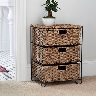 household essentials paper rope 3 drawer chest