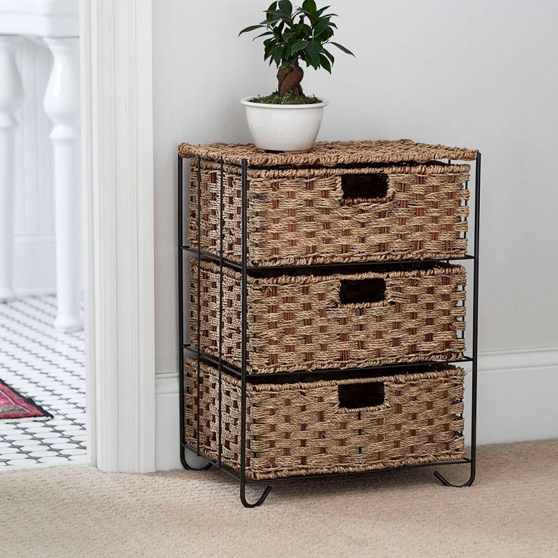 Household Essentials 3 Drawer Chest Rattan, 3 of 10