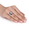 EVERLY JEWELRY |Sterling Silver 1 CT TW Black and White Diamond Heart Ring - 3 of 4