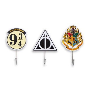 Silver Buffalo Harry Potter Icons Die-Cut Coat Hanger Wall Hooks | Set of 3 - 1 of 4