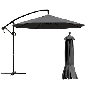 Maggift Large Patio Umbrella, Umbrella Outdoor Patio with Stand, Patio Table Umbrella, Market Umbrella for Pool Lawn Garden, Gray, 181.1"*106.2"*94.5" - 1 of 4