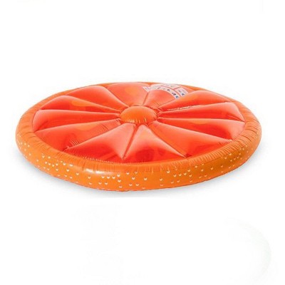 Swimline 9054O Inflatable 60 Inch Round Orange Slice Swimming Pool or Lake Floating Water Raft 1 Person Lounger for Kids and Adults