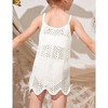 Girls Sheer Cover Dress Summer Beach Cover Up Dresses Crochet Beach Dress for Little Girl  Sleeveless Spaghetti Strap Sheer Beach Sheer Cover Up - 2 of 4