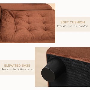 MaseiKar Luxury Fancy Dog Bed for Small Dogs with Hidden Storage, Soft 3" Foam, Modern Pet Furniture for Puppies and Little Breeds, Brown - 1 of 4