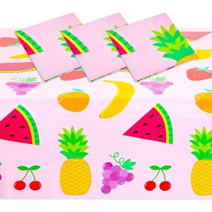 Sparkle and Bash 3 Pack Tablecloth for Two-tti Frutti 2nd Birthday Party Decorations (Pink, 54 x 108 in) - 1 of 4