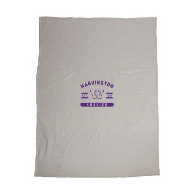 54" x 84" NCAA Washington Huskies Sweatshirt Blanket: Fleece Team Logo Throw