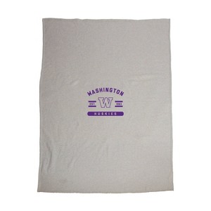 54" x 84" NCAA Washington Huskies Sweatshirt Blanket: Fleece Team Logo Throw - 1 of 2
