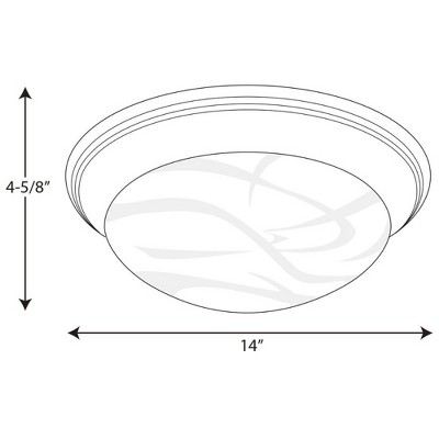 White Alabaster Glass 14-Inch Flush Mount Ceiling Light