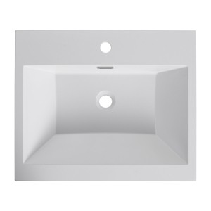 ChicFurnit Bathroom Sinks With Sleek Design And Durable Nonporous Surface Minimalist Lines For Contemporary Homes, White, 23.6"*19.7"*7.3" - 1 of 4