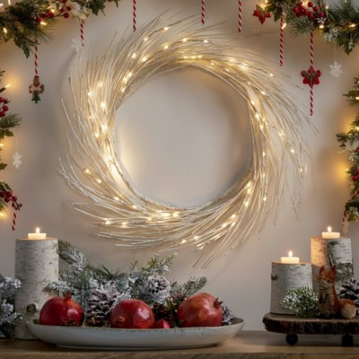 SEVOBAL Wreaths 24 Inch Christmas Wreath Front Door Decorations for Indoor Outdoor Festive Holiday Garland Christmas Paper Wreath, Gold, 24"*24"*4"