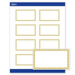 Avery® Cards, 2" x 3.5", Gold Beads, Matte White, 80ct - 1 of 4