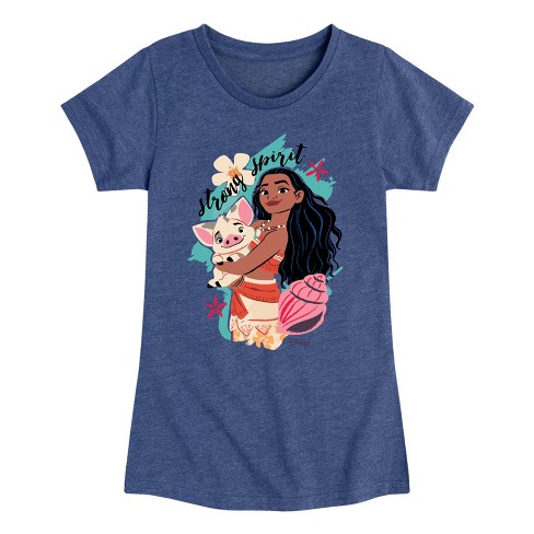 Girls' - Disney Princess - Moana and Pua Strong Spirit Fitted Short Sleeve Graphic T-Shirt - image 1 of 3