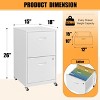 ZACHVO 18 Inch Deep 2 Drawer White Mobile Metal Filing Cabinet for Letter-Size with Lock, Home Office Storage - 4 of 4