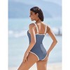 AI'MAGE Womens Swimsuit One Piece Tummy Control Bathing Suit Ribbed Sport Swimwear Color Block - 2 of 3