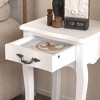 Lirago,14.96"L*12.2"W*21.45"H,White Floor-Standing Side Table with Drawer - Minimalist Storage Table with 4 Curved Legs - 4 of 4