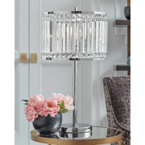 Metal Gracella Table Lamp Chrome - Signature Design by Ashley: Modern Accent Lamp, UL Listed, Crystal Shade - 1 of 3