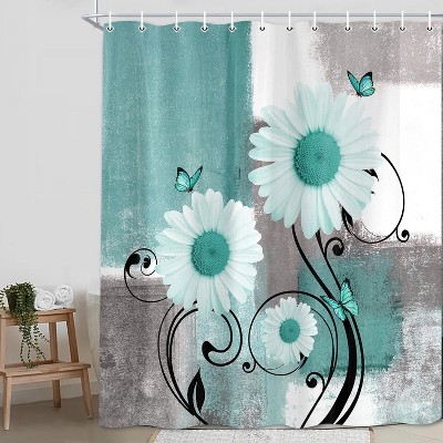 LunaLulinlk Green Gray Farmhouse Shower Curtain