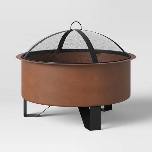Round Rust Look Wood Burning Outdoor, Rusty Fire Pit