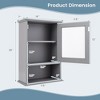 Tangkula Wall Mounted Bathroom Cabinet Storage Organize Hanging Medicine  Adjustable Shelf : Target