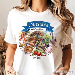 Artistic Louisiana State Themes and Landmarks T-Shirt, Tee for History and Travel Lovers| OrnamentallyYou - 1 of 4