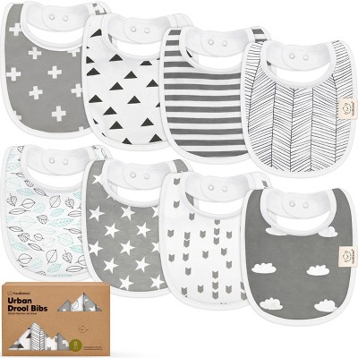 KeaBabies 8pk Organic Baby Bibs for Boy, Baby Drool Bib for Baby Boys and Girls, Newborn Teething Bibs