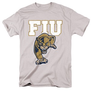 Florida International University FIU Panthers Official Distressed Primary Adult T Shirt, Gray - 1 of 4