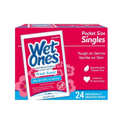 Wet Ones Sensitive Skin Hand and Face Wipes, 20 Count (Pack of 10)