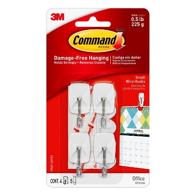 4ct Command Small Wire Hooks - White