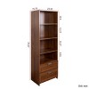 Tall Bookshelf with Drawers, Modern Storage Bookcase for Home Office or Living Room, 70.87 in Tall-3irtyhousy - 4 of 4