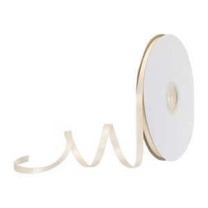 Unique Bargains Polyester Soft Decorative Cake Box Gift Wrapping Ribbon 1/4" x 50 Yard Beige - 1 of 4