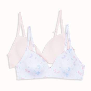 Hanes Girls' 2pk Underwire Bra - Pink/white 32 : Target