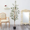 HomeStock  5.5 ft. Artificial Olive Tree in Pot for Indoor/Outdoor - 3 of 4