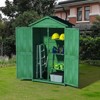 WELLFOR 35.7"x 18.1"x 66.15" Outdoor Wood Storage Shed Garden Tool Cabinet Green - 3 of 4