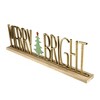 Northlight 23.5" Gold Merry and Bright Metal Christmas Sign Centerpiece - 4 of 4