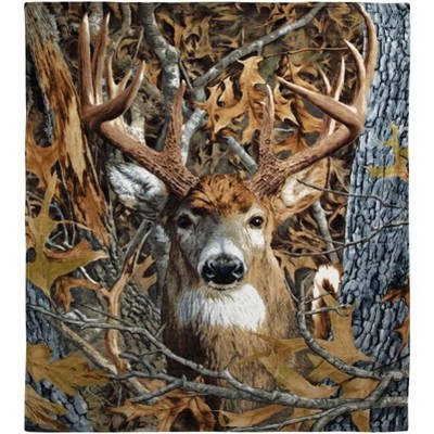 Dawhud Direct 75 x 90 Buck Deer Fleece Throw Blanket for Men, Women and  Kids