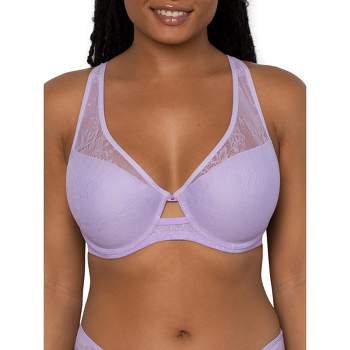 Smart & Sexy Womens Smooth Lace Longline Bralette Lilac Iris Lace Xl :  Target