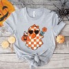 Simply Sage Market Women's  Checkered Girl Ghost Short Sleeve Graphic Tee - 3 of 4